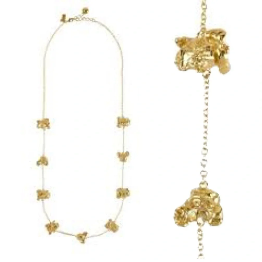 Kate Spade Golden Popcorn Garland Scatter 12 KT Plated Vintage Necklace